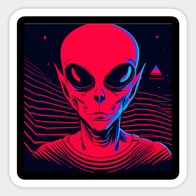 Red Alien Sticker by Starbase79